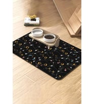 MAtGo Pati Kedi Köpek Beslenme Matı 50x70cm Su Geçirmez Mama Kabı Altı Paspası Kara Kedi Curcunası