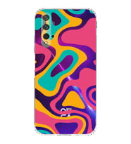 PrintiFy Huawei Nova 5T Uyumlu Kamera Korumalı Renkli Desen Tasarımlı Şeffaf Silikon Kılıf