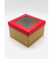 23x23x15 Kraft Pencereli Çok Amaçlı Kutu Karton Kutu Pasta Kutusu (10 Adet)