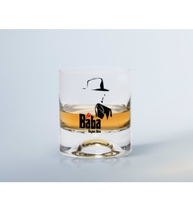 BK Gift Kişiye Özel Renkli Baskılı Godfather Baba Tasarımlı Viski Bardağı-16 (Beyaz)