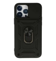 iPhone 13 Pro Kılıf Pars Lens Yüzüklü Silikon - Siyah