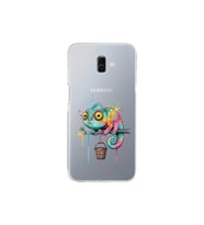 Samsung Galaxy J6+ Plus ile Uyumlu Splash Bukalemun Tasarımlı Şeffaf Silikon Kılıf