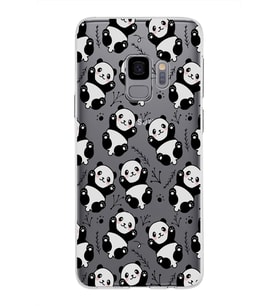 Samsung Galaxy S9 Kapak Panda Tasarımlı Şeffaf Silikon Kılıf