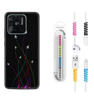 Xiaomi Redmi Note 7 8 9 Pro 10 2022 10 Pro 10S Kılıf Kablo Koruma Spiral Silikon Line Planet 1736