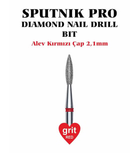 Elmas Alev Freze Kırmızı Çap 2,1mm