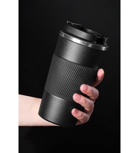 304 L Kilitli Çelik Mat Siyah 510 ml Kahve Termos Mug cin405sy