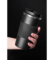 304 L Kilitli Çelik Mat Siyah 510 ml Kahve Termos Mug cin405sy
