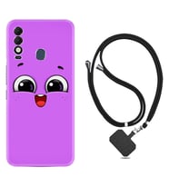 Tecno Spark 8T Kılıf Silikon Boyun Askılı İpli Desenli Silikon Purple Sweety 1717