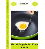 Özel Üretim Yanmaz Yapışmaz Çelik Kahvaltı Sunum Şekilli Mutfak Gereçleri Metal Kalp Omlet Krep Kalı