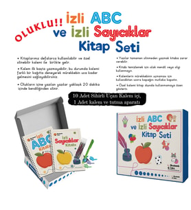 İzli Abc ve Sayıcıklar Kitabları Oluklu Seti (1AdetSihirliUçanKalem-TutmaAparatı, 10 Adet Kalem İçi)
