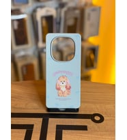 Redmi Note 14 Pro Uyumlu Özel Tasarım Sevimli Figürlü Deri Dokulu Telefon Kılıfı (Açık Mavi)