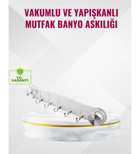 Mey İthalat® Duvar Tipi Vakumlu Askılık Şeffaf Orta Tasarımlı