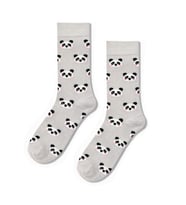 Sevimli Panda Desenli Açık Gri Unisex Soket Çorap