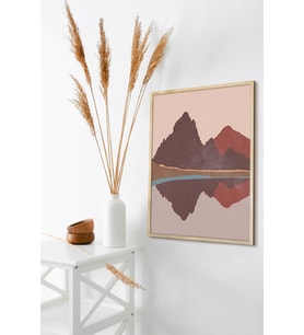 Çerçeveli Tablo Modern Sanatsal  Dekorasyon Ev Dekoru Tekli Çerçeve Kış Manzara ÖZC-409 (Natural)