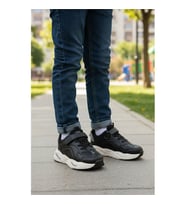 Cool Toti Cilt F Leopar Cırtlı Kız Çocuk Spor Ayakkabı (Siyah - Beyaz)