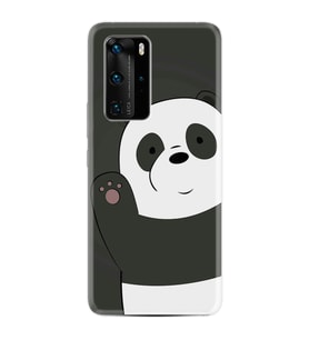 Huawei P40 Pro Kılıf Silikon Desen Özel Seri Hello Panda 1709