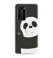 Huawei P40 Pro Kılıf Silikon Desen Özel Seri Hello Panda 1709