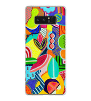 PrintiFy Samsung Galaxy Note 8 ile Uyumlu 1mm Slim Fit Retro Colors 6 Baskılı Şeffaf  Kılıf