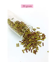 Uzun Boru Kesme Boncuk Çap 2mm Uzunluk 10 mm - 20 Gram - Koyu Kırmızı Sarı - BNC258