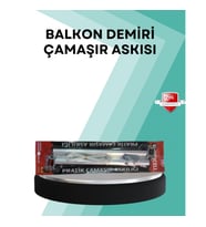 Mey İthalat® Kare Küpeşte Uyumlu Balkon Çamaşır Askısı 25x60 cm Beyaz Pratik