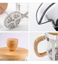 Ahşap Detaylı 350 ml Cam French Press