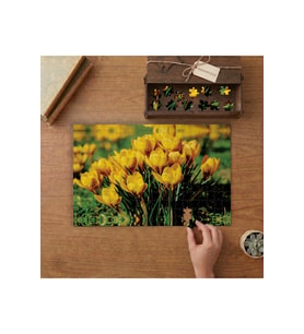 Sarı Kır Çiçekleri Tasarımı 240 parça Ahşap Puzzle Ahşap Kutuda MP09731