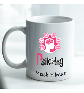 Kişiye Özel İsim ve Fotoğraf Baskılı Psikolog Temalı Kupa Bardak No:001