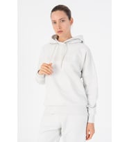 Maraton Oversize Kadın Bisiklet Yaka Gümüş Gri Sweatshirt