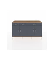 Kronos Konsol 4 Raflı 3 Çekmeceli 4 Kapaklı 176x59x99 Çam-Antrasit