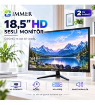 Zimmer 18,5 İnç HD Sesli LED Monitör – 60Hz 5ms VGA Girişli