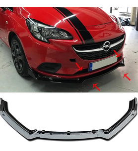 Opel Corsa E Ön Lip Parlak Siyah 3 Prç Kulaklı Kırılmaya Dayanıklı ABS