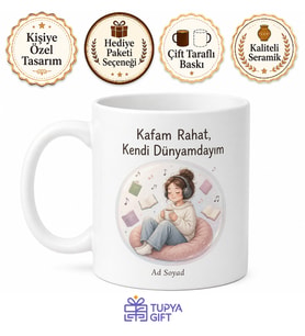 Kendi Dünyasında Yaşayanlara Kafam Rahat İçe Dönük İnsan Kupa Bardak Hediye