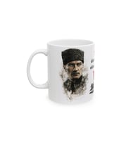 Atatürk Temalı Türk Demek Yürekli Olmaktır Yazılı Porselen Kupa KF12042622