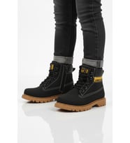 CONTEYNER Siyah Nubuk Kaymaz Unisex Çocuk Bot 921 F (DUMAN-SIYAH)