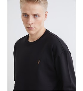 LCW Vision Kahverengi Bisiklet Yaka Erkek Kalın Sweatshirt