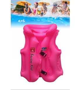 Çocuklar İçin Pembe Renk Abc Desen 7x11 yaş (20x45 kg) Şişme Yelek