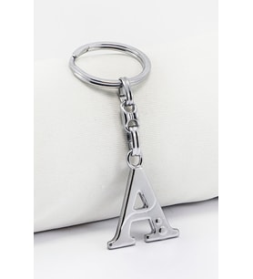 Gümüş Renkli Metal A Harfi Anahtarlık / Harfli Çanta Süsü (Standart)