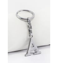 Gümüş Renkli Metal A Harfi Anahtarlık / Harfli Çanta Süsü (Standart)