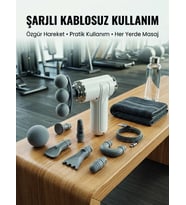 Taşınabilir Şarjlı Kas Masaj Tabancası Derin Doku Masajı İçin 8 Başlıklı Profesyonel Cihaz