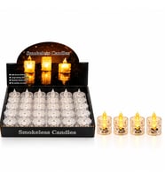 24 ADET KÜÇÜK BOY PİLLİ KRİSTAL MİKA LED MUM ÇAP : 3.8CM YÜKSEKLİK : 4.8CM İ10-017 (5343)