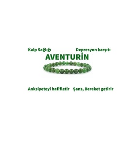 Aventurin Doğaltaş Bileklik Şans,bereket 8mm