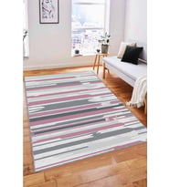 Pembe Spor Kaymaz Tabanlı Makinede Yıkanabilir Halı FH06 - 100 x 160 cm