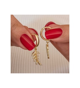 Gümüş Gold Sallantılı Başak Kadın Küpe CSR2185837