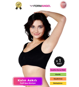 #Büstiyer Dikişsiz Seamless Kadın Esnek Yumuşak Kumaş Kalın Askılı Pedli Spor Büstiyer - 1 Adet