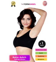 #Büstiyer Dikişsiz Seamless Kadın Esnek Yumuşak Kumaş Kalın Askılı Pedli Spor Büstiyer - 1 Adet