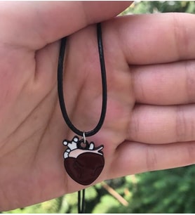 Kalp Heart Kolye Suni Deri İpli Renkli Unisex Metal Kolye PYTKK0LYE161