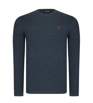 T8588 DEWBERRY BİSİKLET YAKA UZUN KOL T-SHIRT-DÜZ ANTRASİT