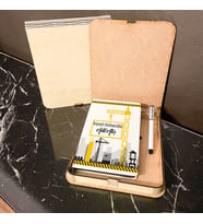 İnşaat Mühendisi Ahşap Kutulu Defter Kalem Set 002