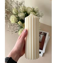 Sütun Mum Orta Boy  Dekoratif Kokulu Doğal % 100 Soya Wax