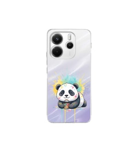 Redmi Note 14 5G ile Uyumlu Splash Panda Tasarımlı Şeffaf Silikon Kılıf